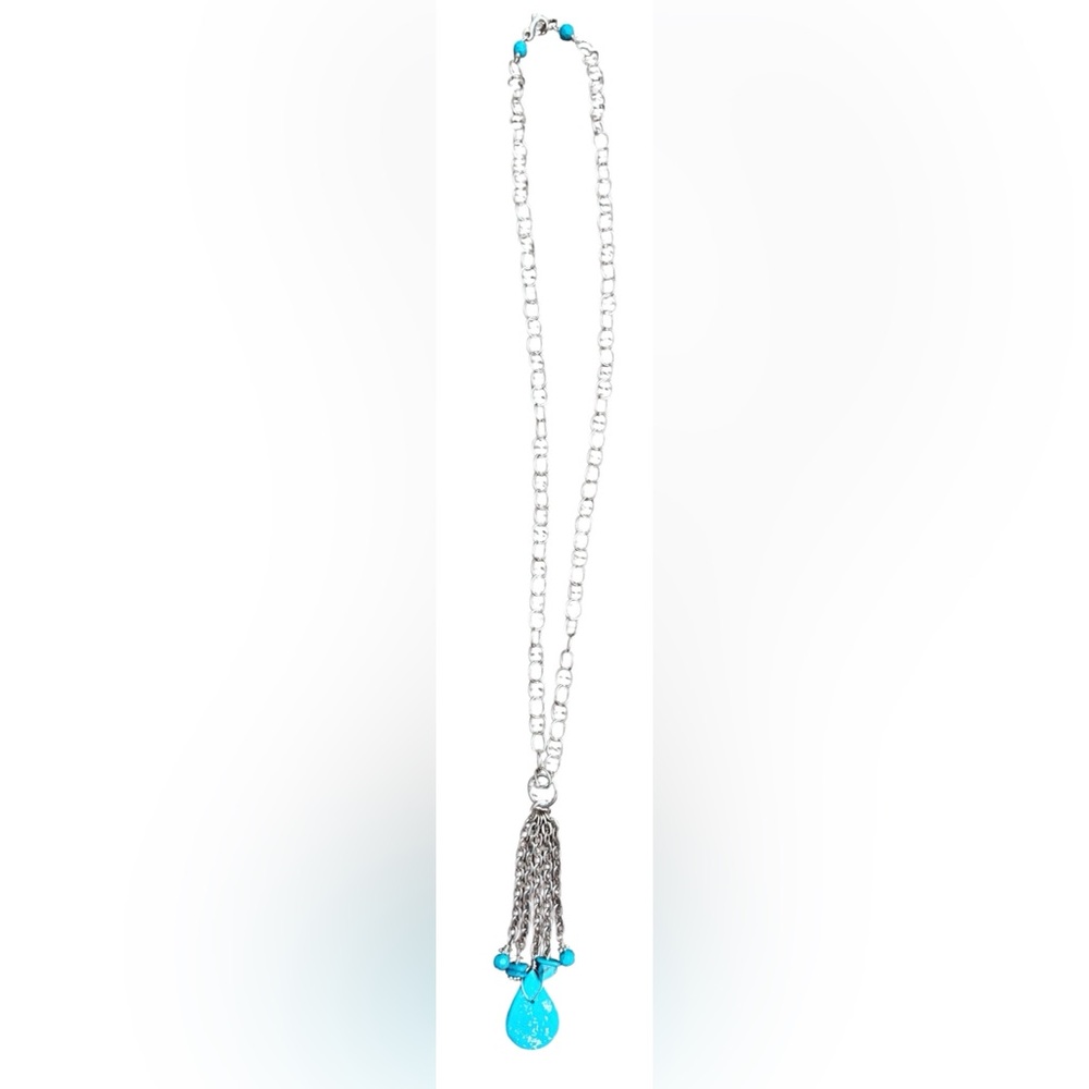 Silver and Turquoise Pendant Necklace - Picture 8 of 8